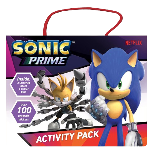 SONIC PRIME Activity Pack STICKERS COLOURING KIDS EDUCATIONAL SHADOW TAILS RUSTY