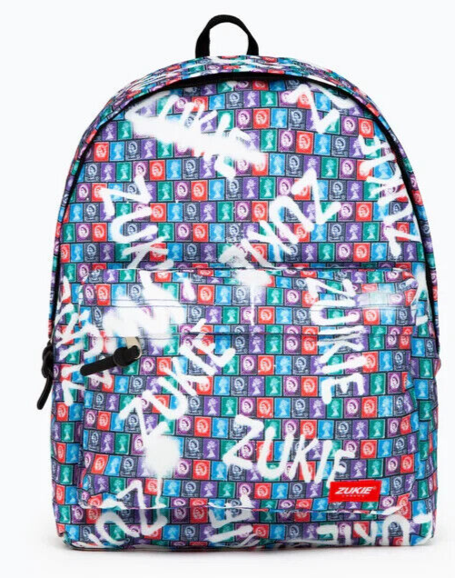 hype ZUKIE QUEEN LIZZY BACKPACK STAMPS ADULT TEENS KIDS FUN SATCHEL MULTICOLOUR
