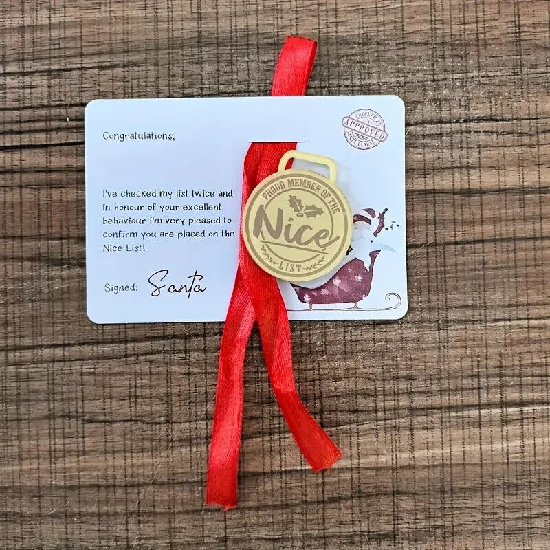 Santa's Nice List Certificate & Medal Letter From Santa good behaviour elf