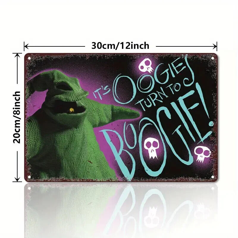 ITS OOGIE TURN TO BOOGIE MAN Tin Metal sign Halloween Horror Art Deco NETFLIX