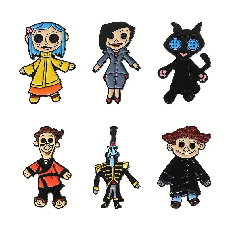 Coraline Doll Pin Enamel Metal Badge Lapel Button Cult Movie FAMILY