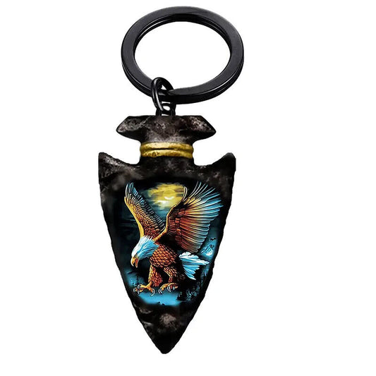 EAGLE USA BALD ARROW HEAD Keyring Pagan Gothic Wicca Gift KEYCHAIN DARK EVIL FLY