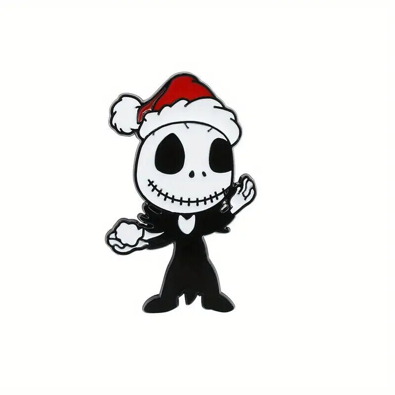 NIGHTMARE BEFORE CHRISTMAS Metal Enamel Pin Badge Retro MOVIE HORROR HALLOWEEN