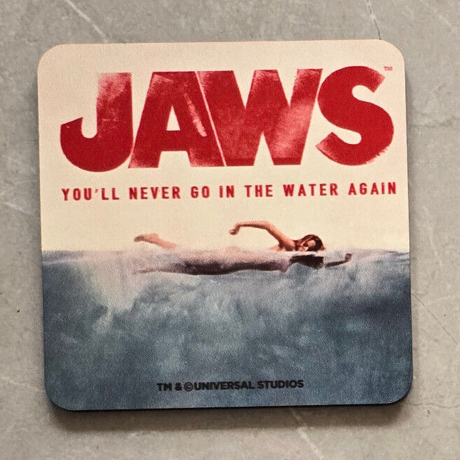 Jaws CLASSIC SWIM COASTER SET Great White Shark Thriller Coffee Tea Drink MOVIE
