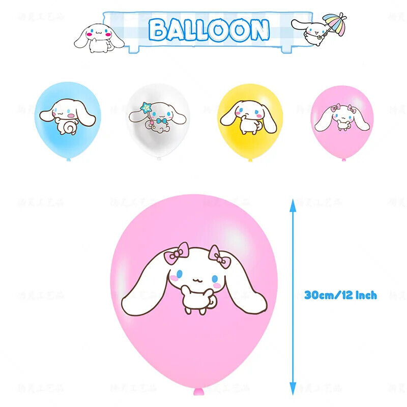 Hello kitty Happy Birthday Balloons Banner Cake Toppers Party  Cinnamoroll