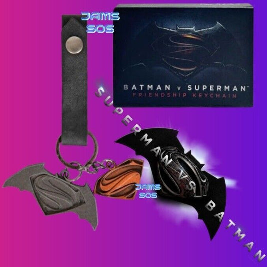 FRIENDS BATMAN Vs SUPERMAN MOVIE METAL KEYCHAIN KEY RING FRIENDSHIP LOGO CLIP