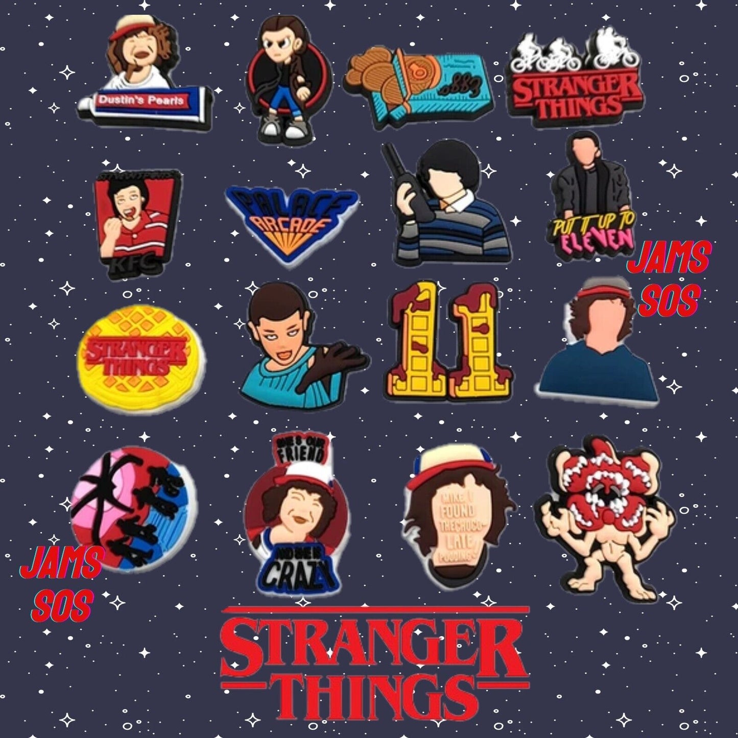 Stranger Things Shoe Charms Croc Jibbitz Water Proof Assorted NETFLIX HORROR LOT