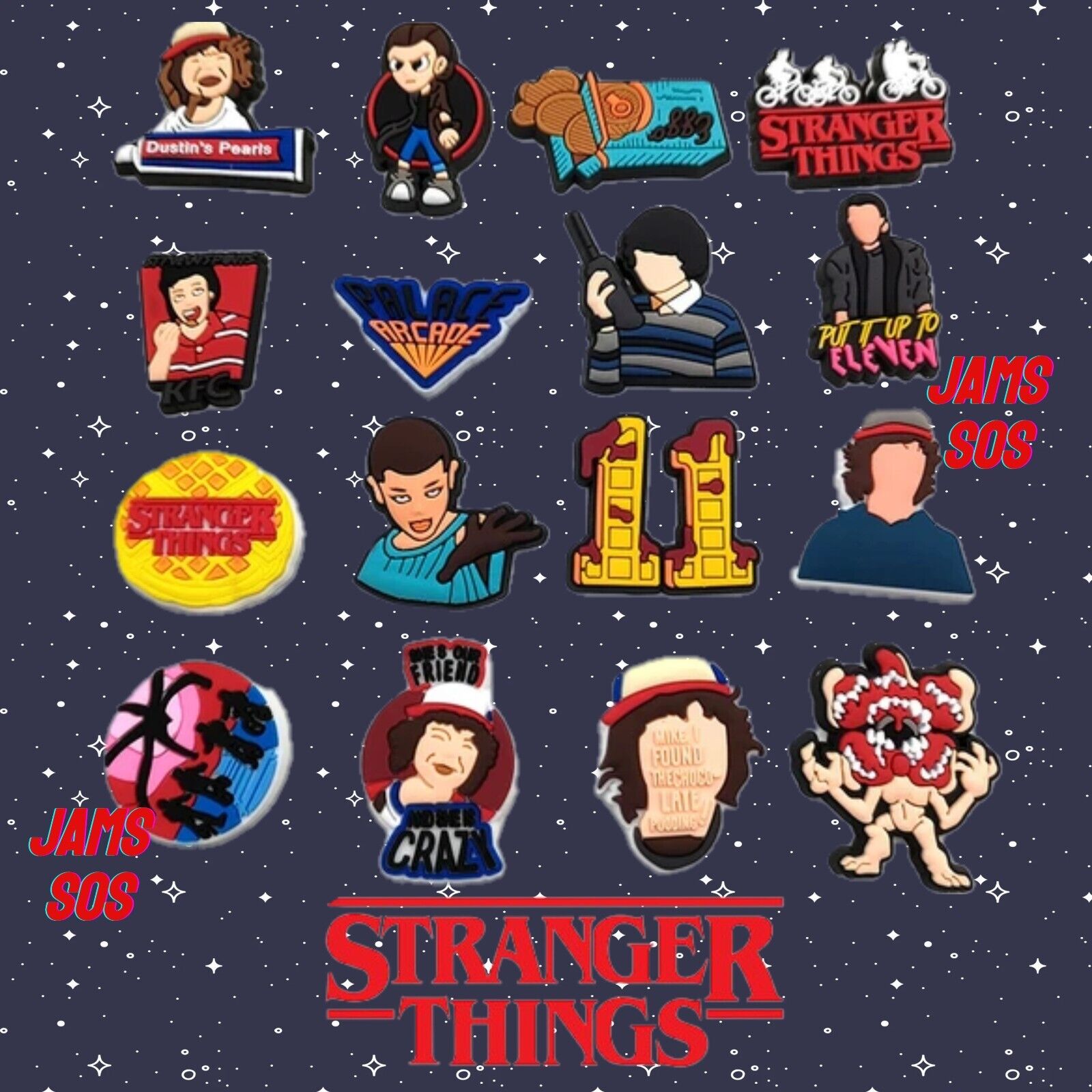 Stranger Things Shoe Charms Croc Jibbitz Water Proof Assorted NETFLIX HORROR LOT