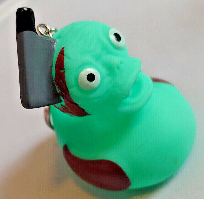 PLANTS VS ZOMBIES HORROR RUBBER DUCK GLOW IN THE DARK KEYRING KEYCHAIN HALLOWEEN