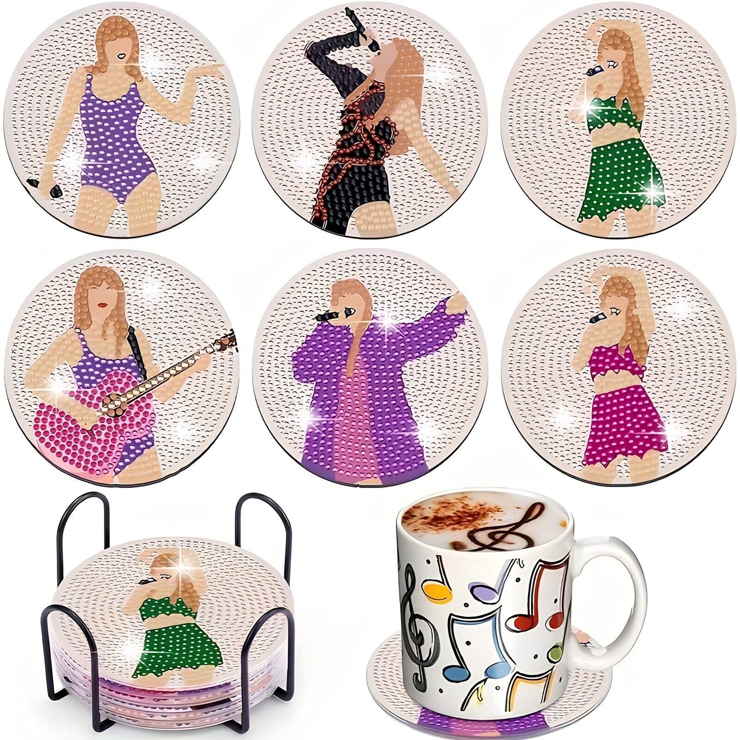 Diamond Painting Coaster TAYLOR Swiftie DIY Diamond Art Crafts TEA DRINK SWIFT
