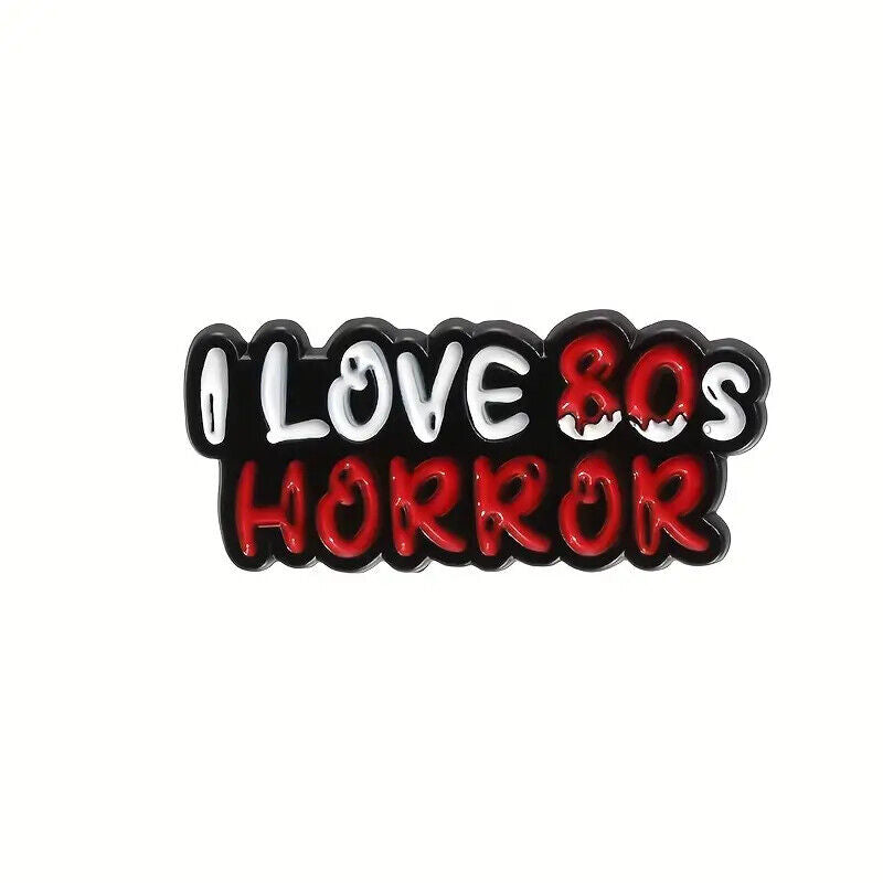 HORROR MOVIE PIN BADGE FILM HALLOWEEN SCARY SCREAM BROOCH ADMIT ONE TICKET
