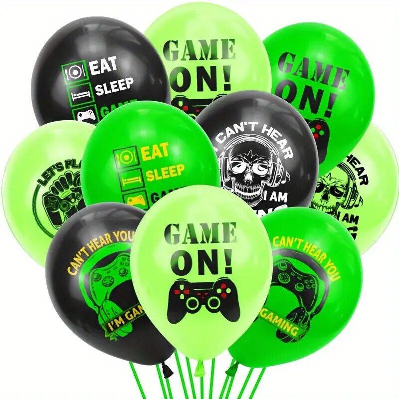 Gaming Birthday Party Decorations Balloons Fun Green Game Gamepad XBOX PS5