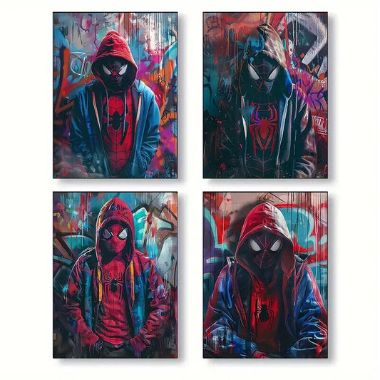 Spiderman Canvas Marvel GAMING GRAFFITI Abstract Face Print Superhero SPIDER MAN