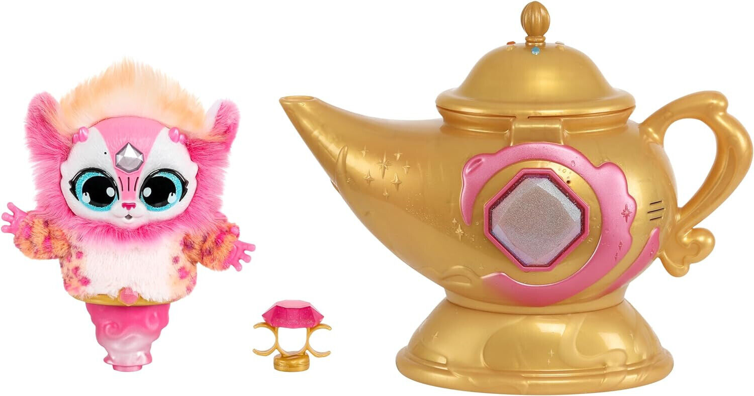 Magic Mixies Magic Genie Lamp with Interactive 8 inch PINK Plush Toy & 60+ Sound