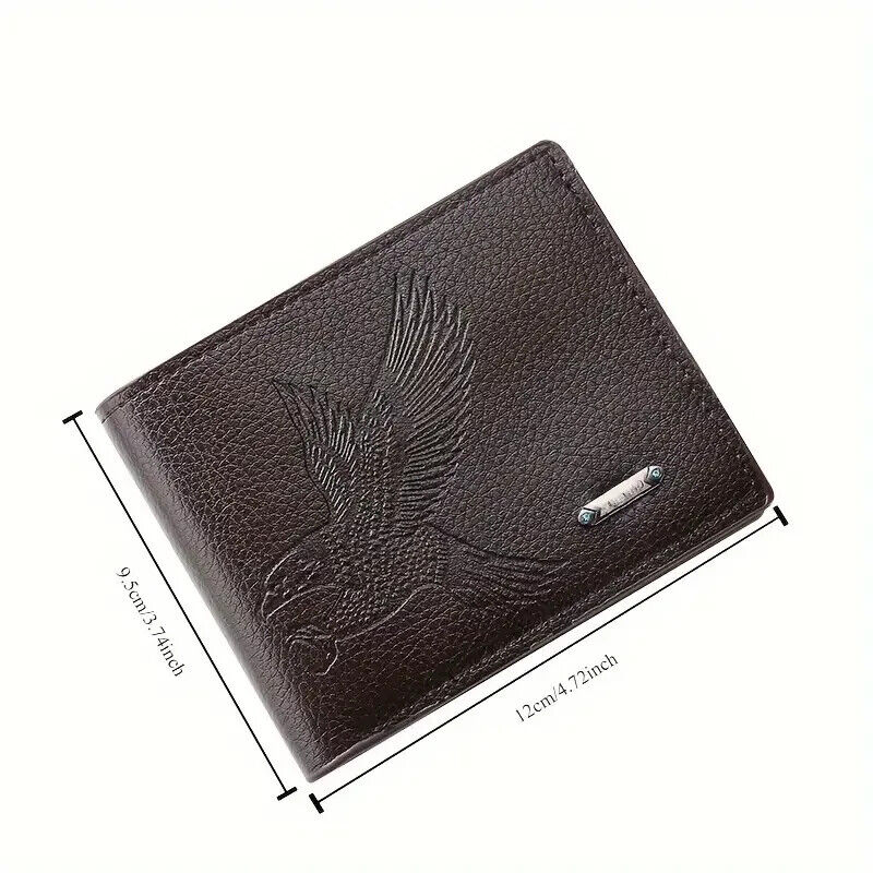 BROWN EAGLE Wallet Purse CARD HOLDER UNISEX FAUX LEATHER USA