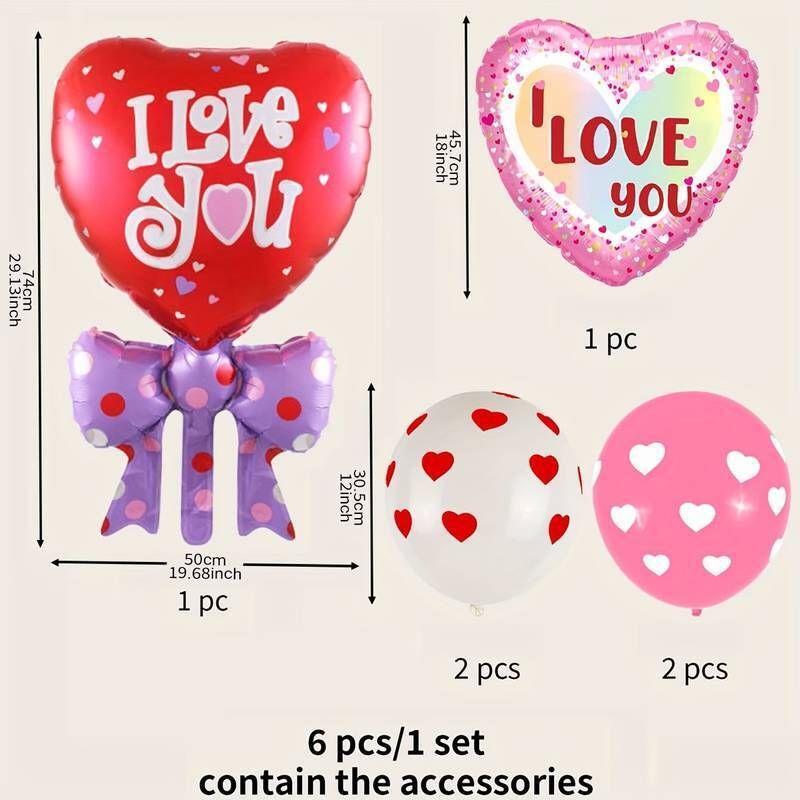 Valentines Day Balloons LOVE HEARTS Kit Heart I LOVE YOU Wedding Party BOYFRIEND