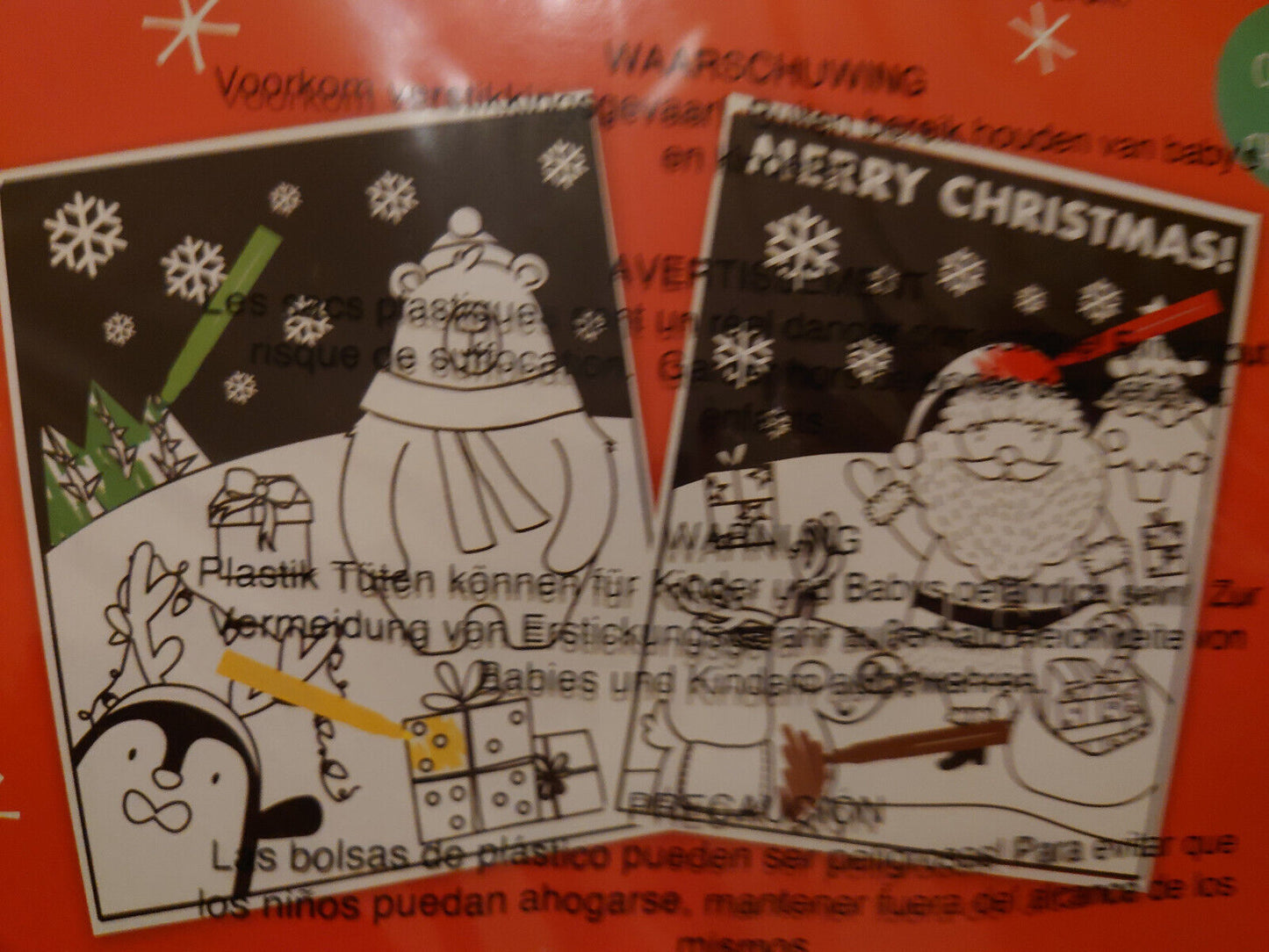Velvet Christmas Colouring Set reindeer santa gingerbread kids choose yours