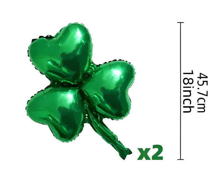 ST. PATRICKS DAY DECORATIONS Foil latex Balloons Irish Clover Confetti Balloons