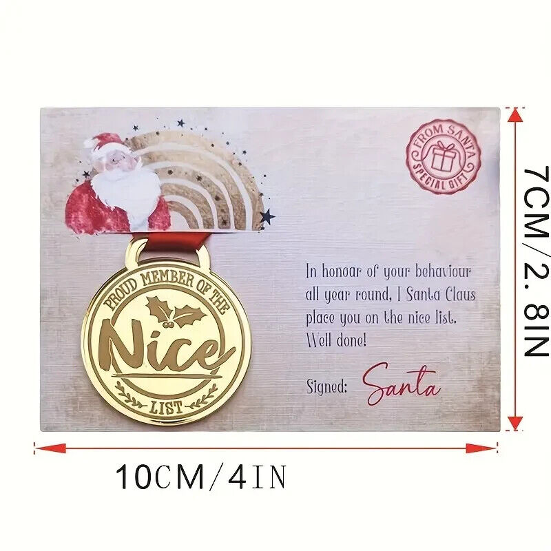Santa's Nice List Certificate & Medal Letter From Santa good behaviour elf
