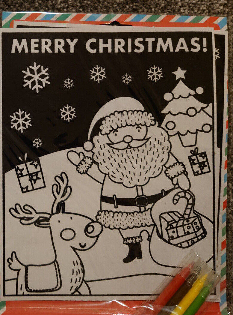 Velvet Christmas Colouring Set reindeer santa gingerbread kids choose yours
