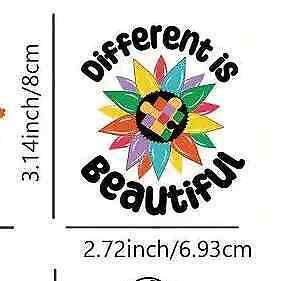 AUTISM MOM MUM IRON-ON TRANSFER LOVE DIFFERENT BEAUTIFUL RAINBOW