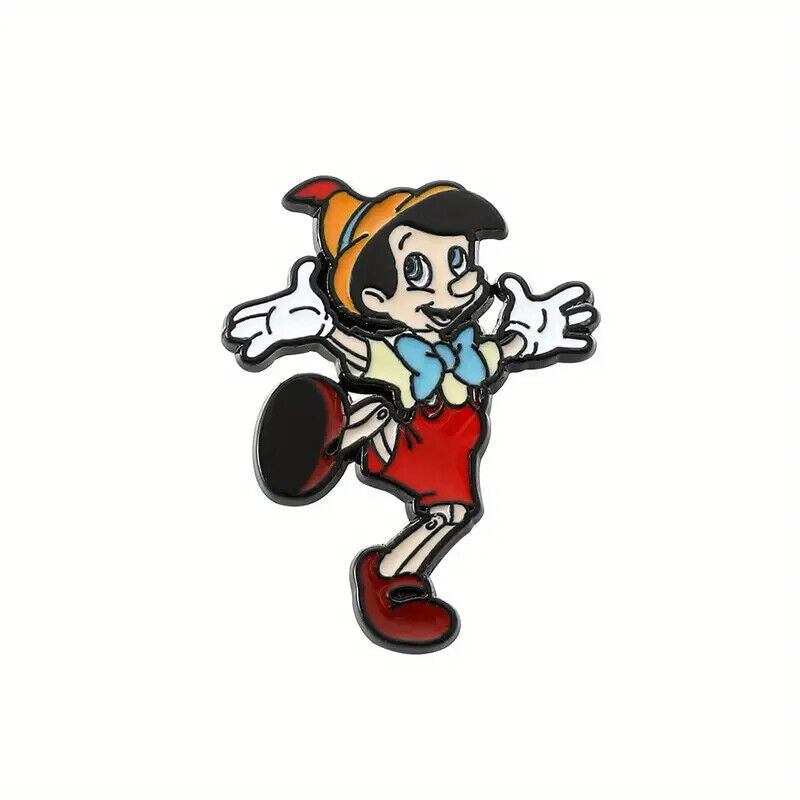 PINOCCHIO DISNEY Metal Enamel Pin Badge Retro MOVIE IM A REAL BOY BROOCH