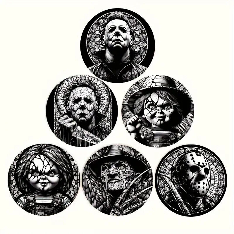 CHUCKY FREDDY JASON MYERS Coaster SET Man Bar Horror Movie Chucky