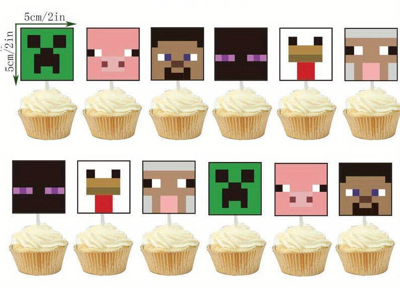 MINECRAFT GAMING PARTY SUPPLIES BALLOONS TOPPERS VIDEO GAME BIRTHDAY DECORATIONS