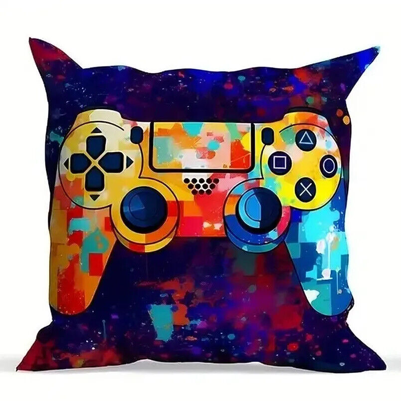 Gamer Game ROOM Controller Linen Square Throw Pillow Video Games Case PS5 XBOX