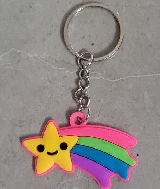 NOVELTY KEYRING RAINBOW BRIGHT OWL CAT MOUSE UNICORN DEER DOG FILLER PARTY