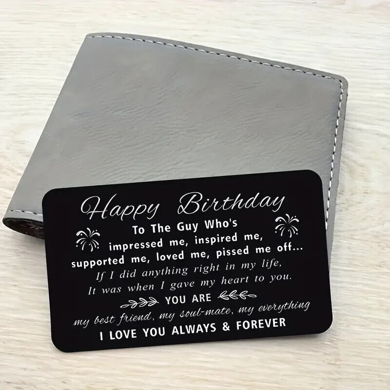 Wallet Insert Card Happy Birthday Gift Idea Card With Message inspired love