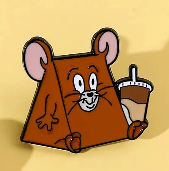 Tom And Jerry Cheese Wedge Milkshake Jerry Enamel Pin Cartoon Funny TV