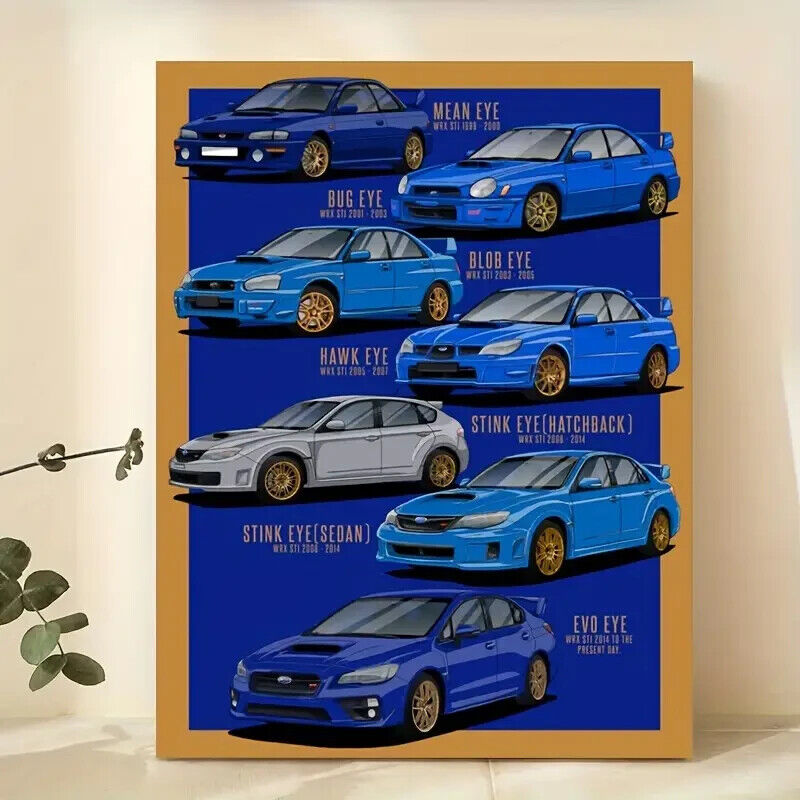 Subaru EVOLUTION Rally Car Canvas Print Mcrae VEHICLE MAN CAVE XMAS BUG EVO EYE