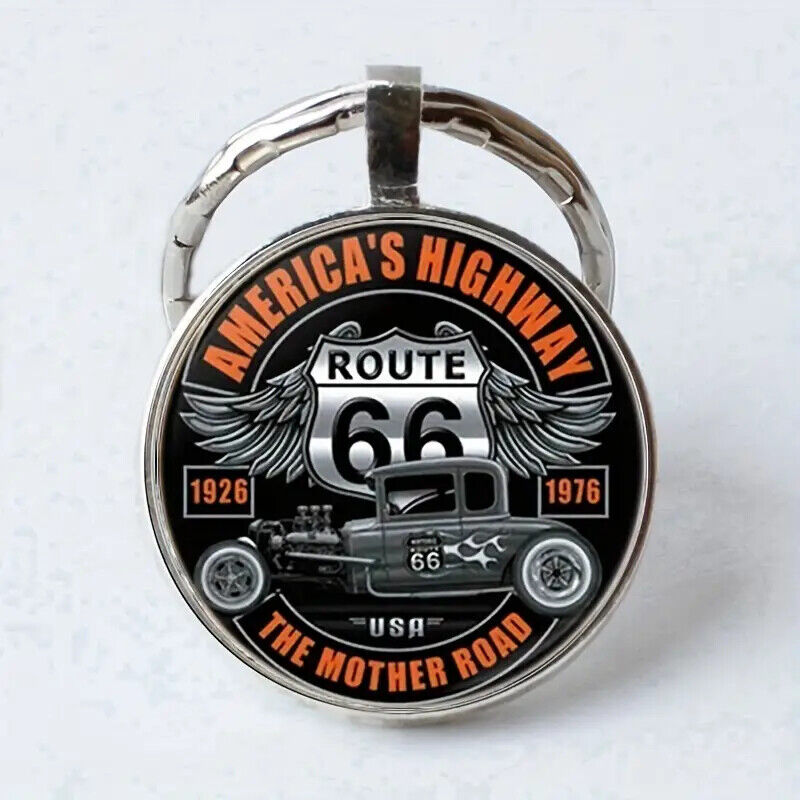 Route 66 Keyring KAYCHAIN AMERICAS HIGHWAY FLAG ARIZONA 1926 1983 MOTHER ROAD