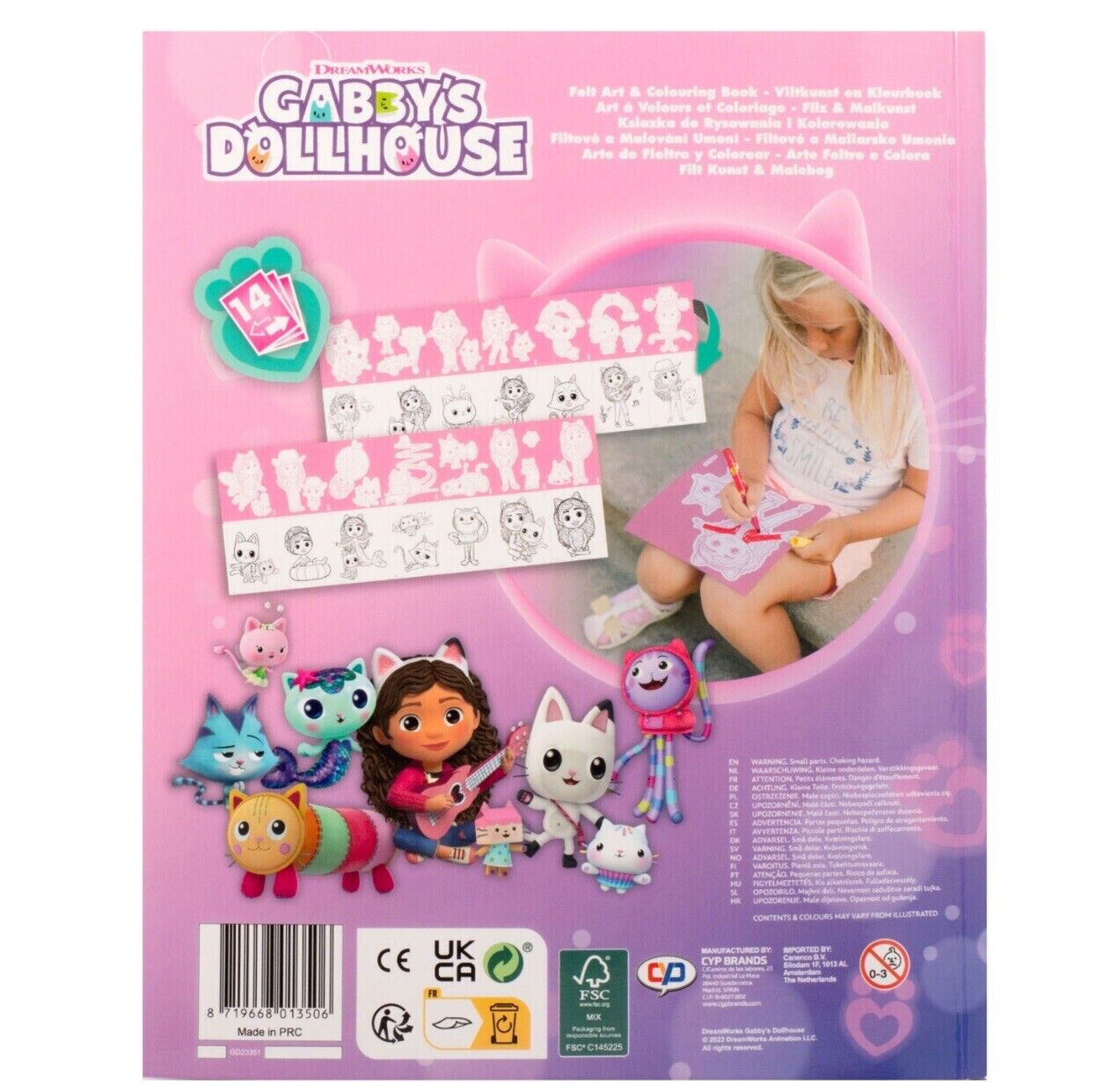 Gabby's Dollhouse CAT ADVENTURES FELT Art & Colouring BOOK SET NEW IN FOR XMAS