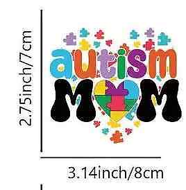 AUTISM MOM MUM IRON-ON TRANSFER LOVE DIFFERENT BEAUTIFUL RAINBOW