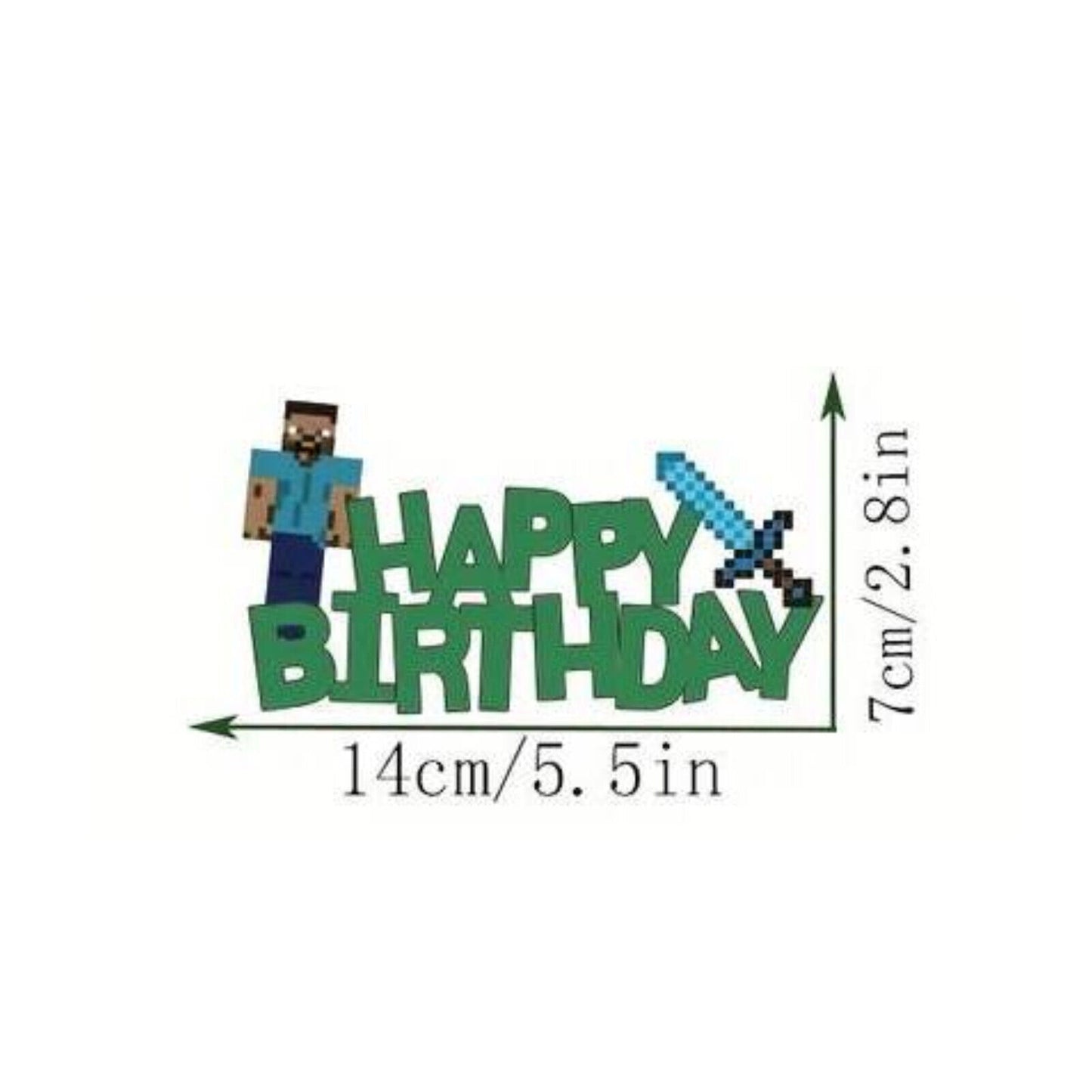 MINECRAFT GAMING PARTY SUPPLIES BALLOONS TOPPERS VIDEO GAME BIRTHDAY DECORATIONS