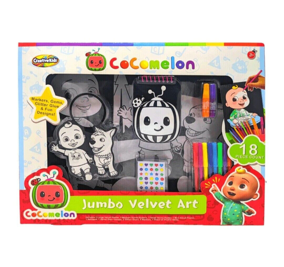 Cocomelon Jumbo Velvet Art Set BNIB Creative Colouring Kids Activity