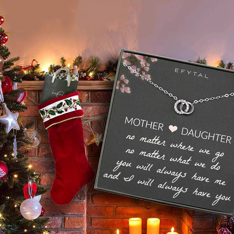 Mother Daughter Silver Necklace Christmas Birthday Gift Daughter velentines