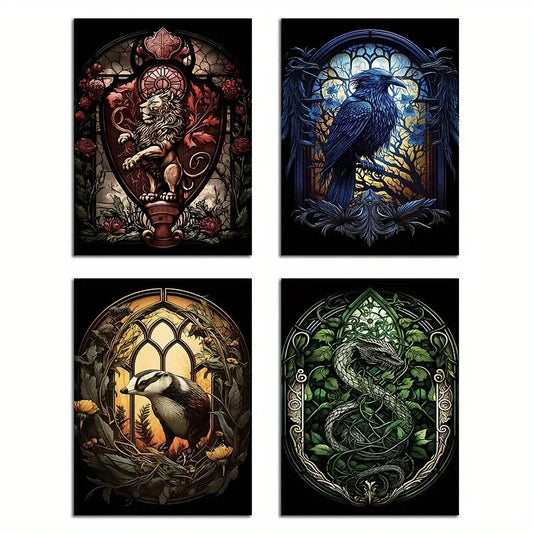 HARRY POTTER CANVAS Wall Art Movie Poster Print Picture HOGWARTS HOUSES SCHOOL