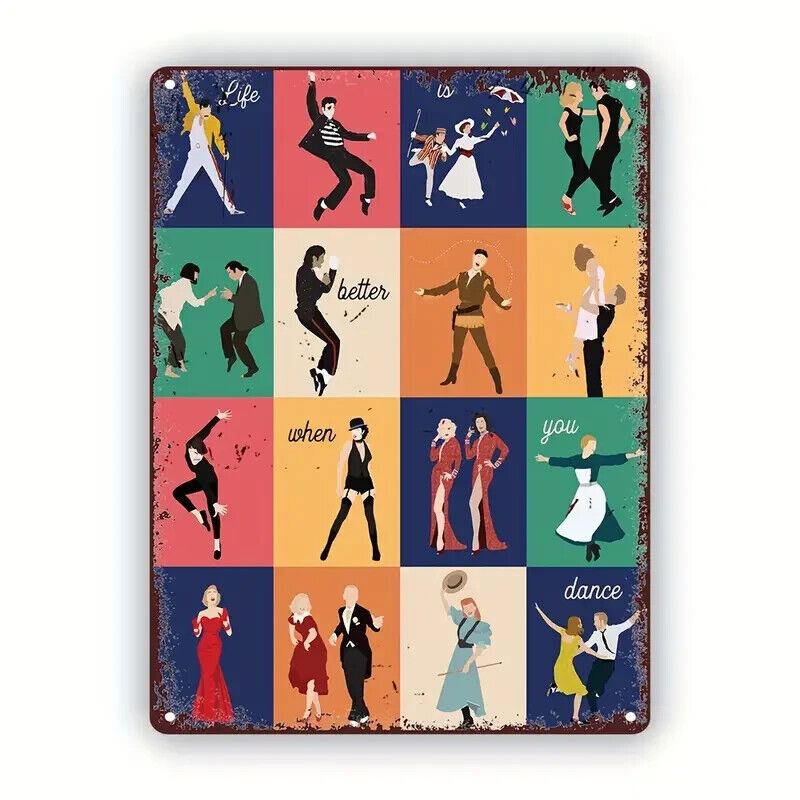 Life Is Better When You DANCE  Love Sing Live Tin Sign Poster Décor Garage Wall