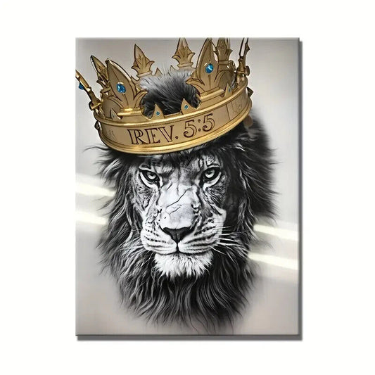 LARGE B&W Lion Canvas Print Unframed Stunning Picture Wall Art KING MUFASA CROWN