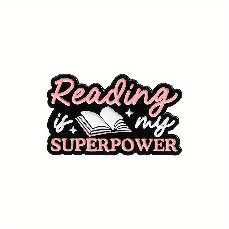BOOKS BOOK QUOTE Metal Enamel Pin Badge Retro Kids Adult Teen