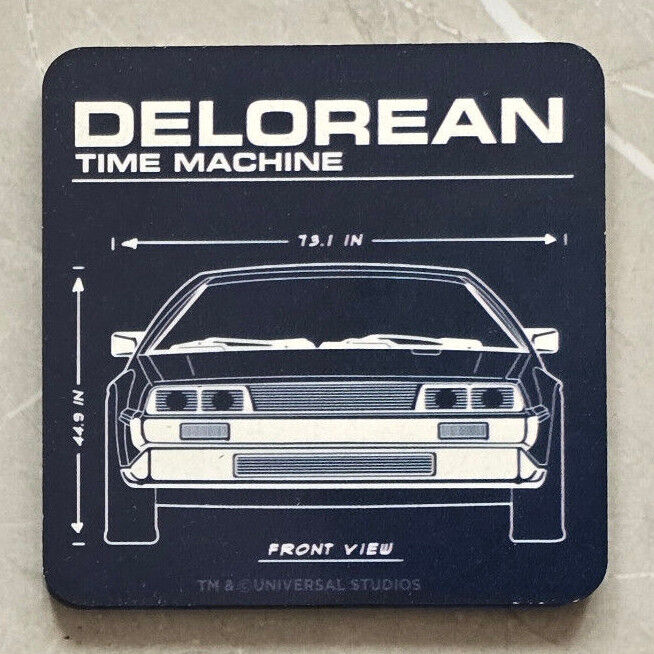 BACK TO THE FUTURE DELOREAN SCHEMATIC COASTER TIME MACHINE FLUX CAPACITOR