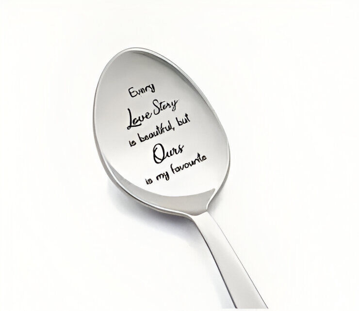 LOVE FOREVER Spoon ICE CREAM COFFEE SUNDAE SILVER COCKTAILS QUOTE