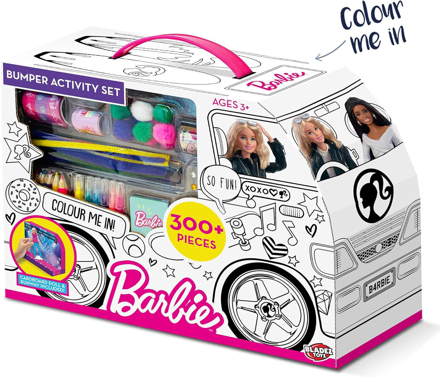 Barbie Campervan Bumper 300+ Piece Creative Colouring Activity Craft Gift Set