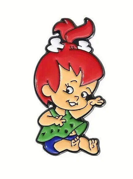 THE FLINTSTONES PEBBLE BAM BAM Metal Enamel Pin Badge TV SHOW CARTOON MOVIE