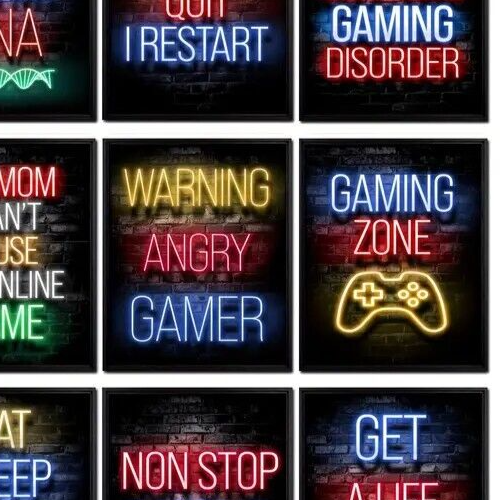 GAMING GAMER GAME SELF ADHESIVE GAME WALL POSTER PRINT ROOM DECOR