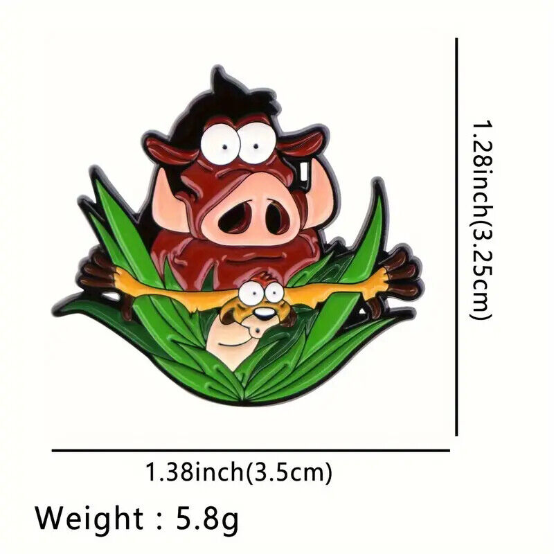 LION KING TIMONE & PUMBA Metal Enamel Pin Badge TV SHOW CARTOON DISNEY MOVIE