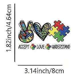 AUTISM MOM MUM IRON-ON TRANSFER LOVE DIFFERENT BEAUTIFUL RAINBOW